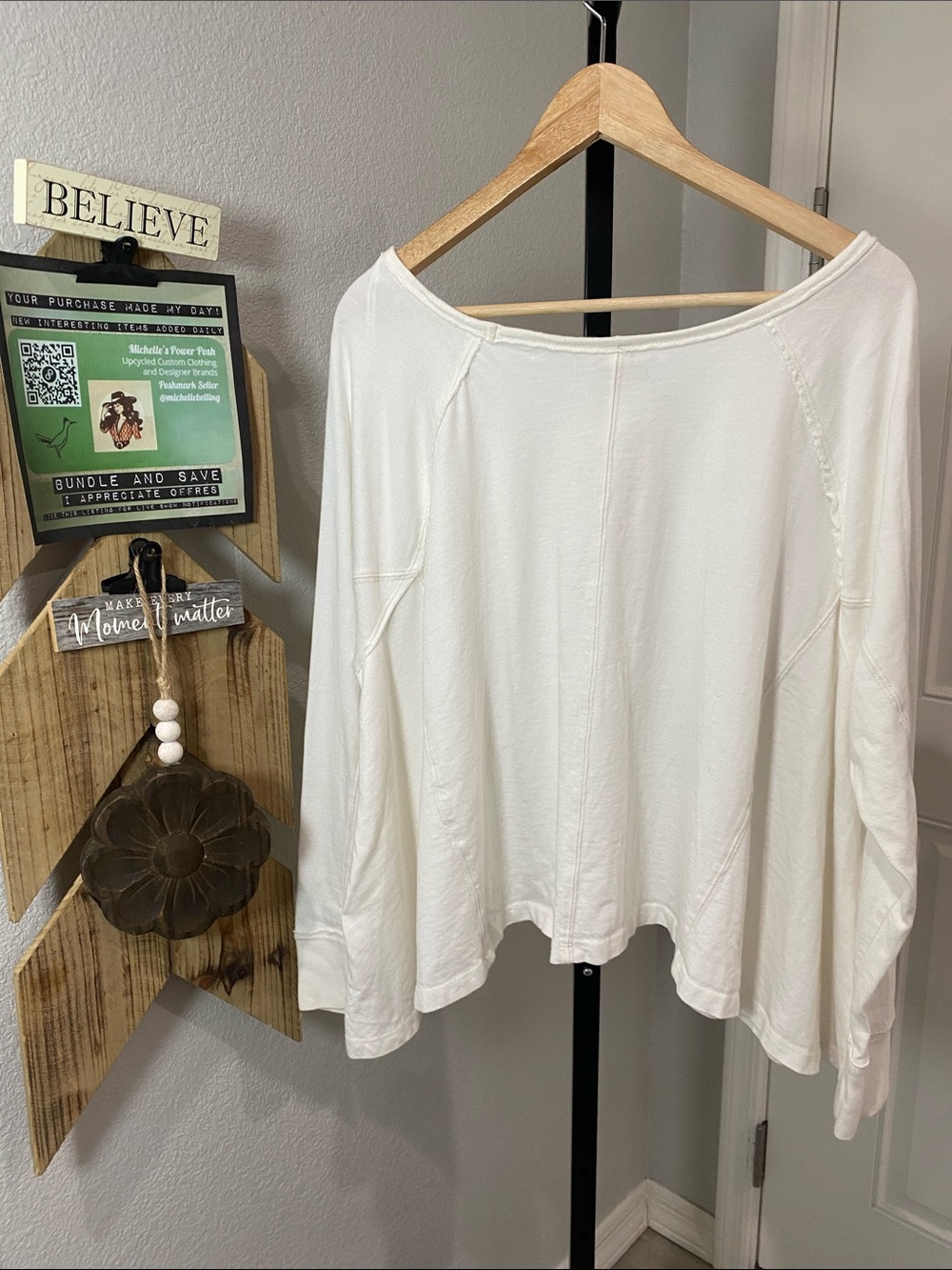 We The Free Cream Off-Shoulder Long Sleeve Top - Picture 3 of 3